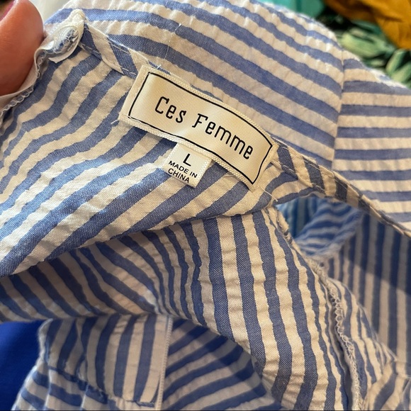 🚫SOLD🚫 Adorable blue white striped seersucker dress - Picture 15 of 16